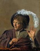 Frans Hals Singing Boy with Flute painting